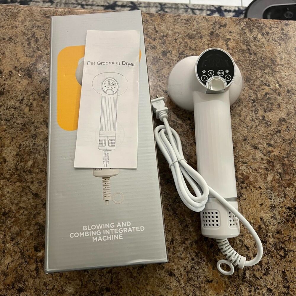 3-in-1 Dog Grooming Dryer Brush Adjustable Temp & 4 Speeds